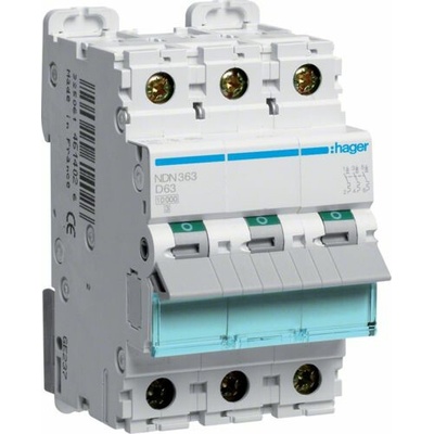 Hager 3P D 63A 10kA AC NDN363