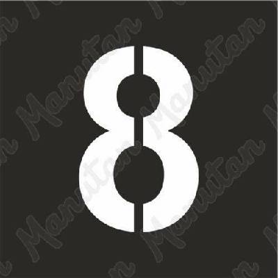 Šablona číslice 8, plast 470 x 470 x 0,5 mm výška číslice 320 mm