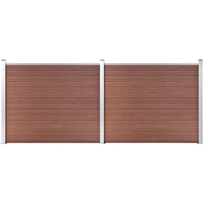 zahrada-XL Set plotového dílce WPC 353 x 146 cm hnědý