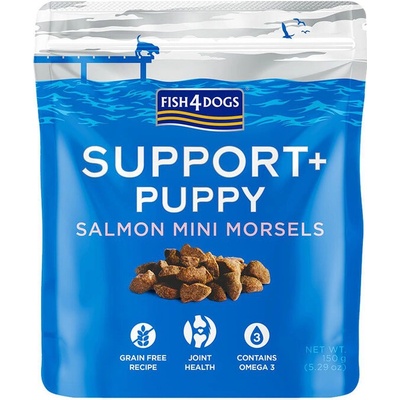 FISH4DOGS Maškrty pre šteniatka SUPPORT+ zdravia kĺbov losos 150 g