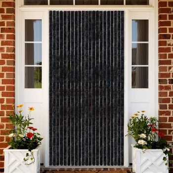 Image 1 of vidaXL Ресни за врата против мухи, антрацит, 100x200 см, шенил (377381)