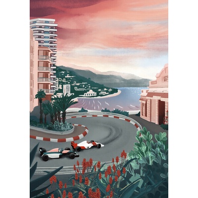 Plagát, Obraz - Monaco Circuit, Goed Blauw, 26.7 × 40 cm