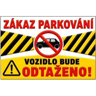 Bezvadary.cz | 3D cedule Neparkovat – zákaz parkování s výstrahou a odtahem (na šířku) - A3 - 30x42 cm / Plast tl. 5 mm 3dcn21