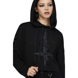 KILLSTAR дамски суичър (топ) KILLSTAR X MOTIONLESS IN WHITE - Final Dictvm - Crop - Black - KSRA014417