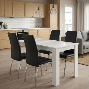 TopMebel Трапезен комплект 5 части Darlen - Alma TopMebel в бял - черен цвят 125x72x74cm