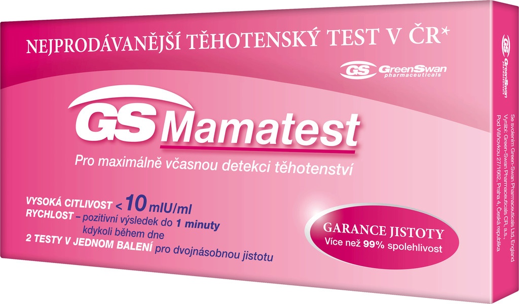 Tohle je absolutní vítěz srovnávacího testu - produkt GS Mamatest 10 těhotenský test 2 ks