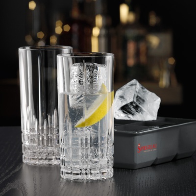 Spiegelau pohárov longdrink + 1 obrovský zásobník na kocky ľadu Perfect Ice Cube 2 x 350 ml