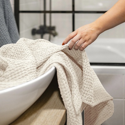 Tululum vaflový ručník krémový 100 x 50 cm