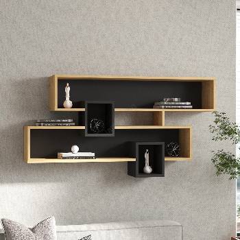 Image 1 of ASIR GROUP Етажерка KAREN 120x72, 2 см кафяв/антрацит (AS1537)