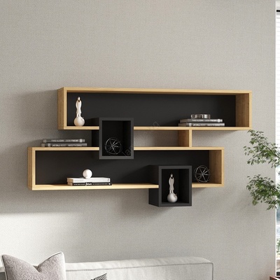 ASIR GROUP Етажерка KAREN 120x72, 2 см кафяв/антрацит (AS1537)