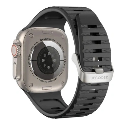 Decoded Decoded Ultra Traction Silicone каишка за Apple Watch 49 / 45 / 44 / 42 mm Gen 1-9 - SE, черен
