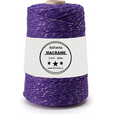 Macrame příze KaFanta PREMIUM 3mm/200m - violet rainbow