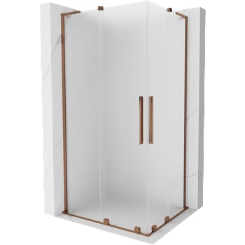 Mexen Velar L Duo плъзгаща душ кабина 90 x 80 см, матирано, розово злато - 871-090-080-02-33-60 (871-090-080-02-33-60)