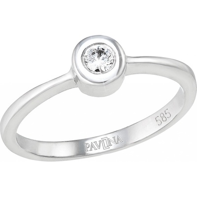 Pavona zlatý prsten 85011.1 bílé zlato s briliantem