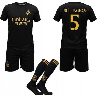 JAKS detský futbalový dres s podkolienkami Bellingham Real Madrid čierny