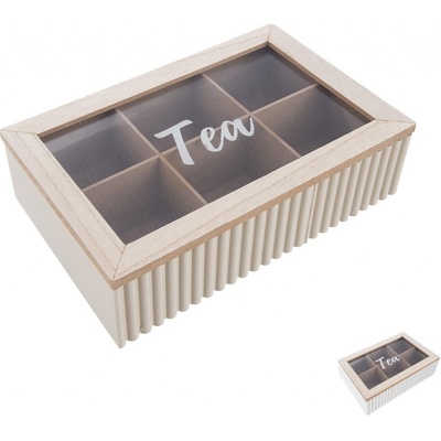 Kinekus KIN64303807 Krabička na čajové sáčky MDF 24 x 16 x 7 cm