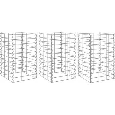 zahrada-XL Gabionové vyvýšené záhony 3 ks 30 x 30 x 50 cm železo