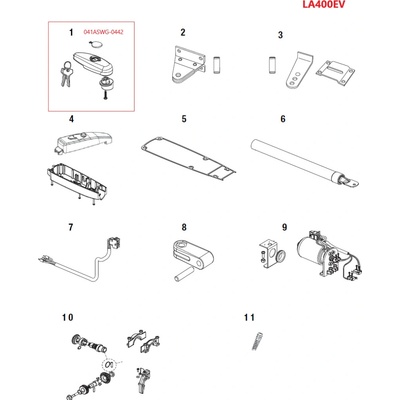 041ASWG-0442 odblokovací mechanizmus s kĺúčom