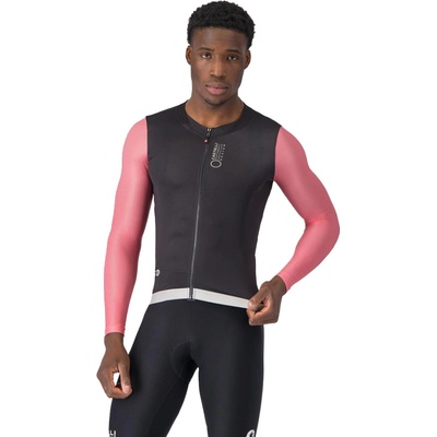Castelli Corretto LS jersey Black/ Rosa giro-Silver moon