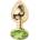 Sensual Метално дилдо Butt Plug "GOLD CRYSTAL LIME" 7 см. Размер - S