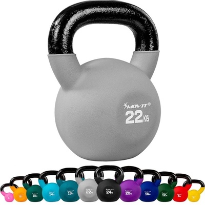 MOVIT Kettlebell liatinový pokrytý neoprénom 22kg