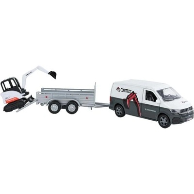 Mikro Kids Globe Traffic VW Transporter с ремарке 27см с мини багер