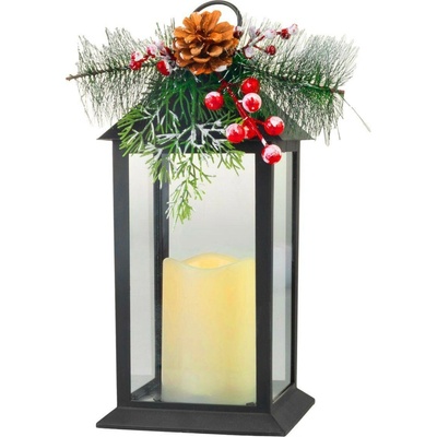 Lucerna MagicHome Vanoce, plast, cerna, 1xLED zluta, 14x14x32.2 cm, 3xAAA