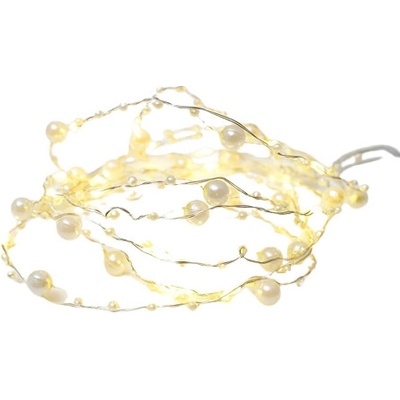 ACA Lighting LED dekoračná girlanda perly 20 LED teplá biela farba 2x batéria AA 200 cm IP20