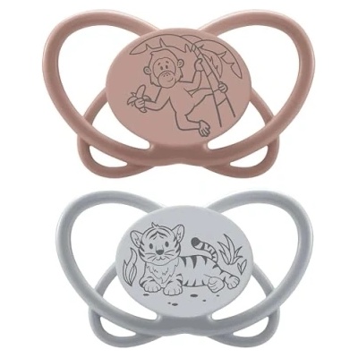 NIP Бебешка залъгалка NIP Green - My Butterfly, 5-18 м, 2 броя, маймунка/тигър (4000821426832)