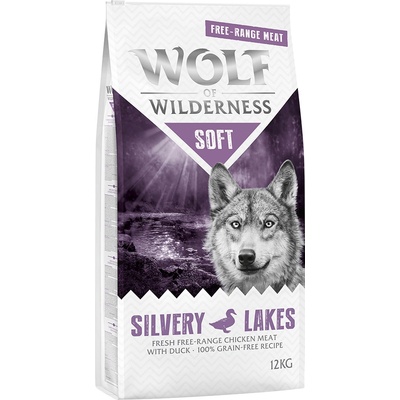 Wolf of Wilderness Soft & Strong Silvery Lakes kuracie z voľného chovu & kačka 2 x 12 kg