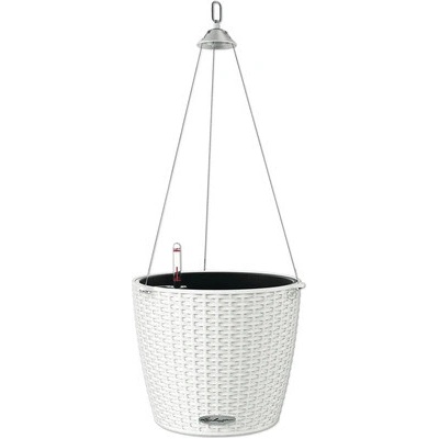 Lechuza Závěsný samozavlažovací květináč Nido Cottage plast 35 x 23 cm bílý