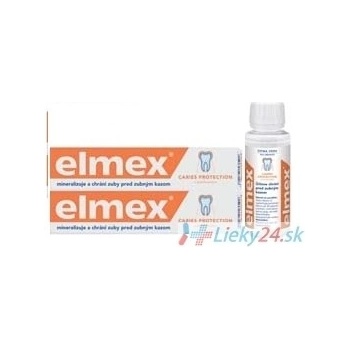 Elmex Caries Protection zubná pasta 2 x 75 ml+ústna voda 100 ml