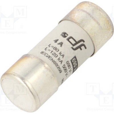 DF ELECTRIC 422104 Pojistka: tavná; gG; 4A; 690VAC; 440VDC; 22x58mm
