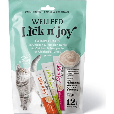 Pet Interest Wellfed Lick N Joy Mix Taste пюре за котки комбо пакет 12*14gr