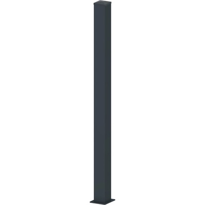 Hliníkový brankový sloupek 150 x 150 x 2000 mm s montážní patkou, antracit RAL7016