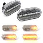  Диодни мигачи за калник vw / ford / seat - хром с бягащ мигач (sva040d)