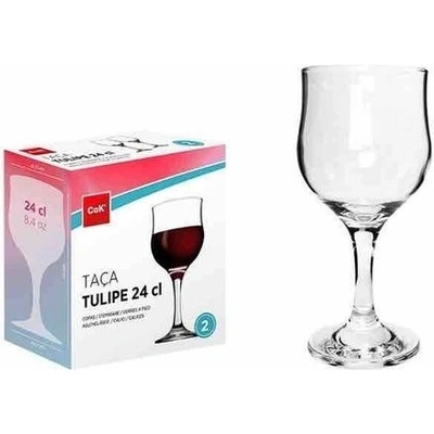 Cegeco SKLENIC NA ČERVENÉ VÍNO TULIPE , ,SKLO 2 x 240 ml