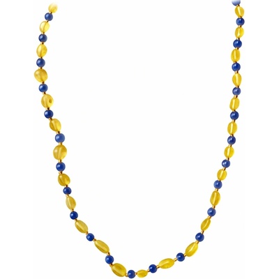 jantario Jantárový náhrdelník žltý jantár a lapis lazuli 103136
