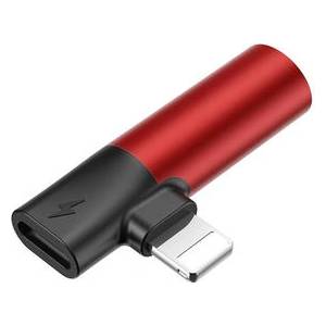 Baseus Lightning & Audio Adapter, в червено (CALL43-91)