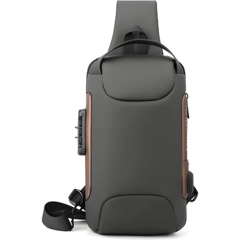 HARAHU Чантичка за кръст с usb зареждане против кражба to-25612 - Сива kp25612 (to-25612)