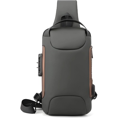 HARAHU Чантичка за кръст с usb зареждане против кражба to-25612 - Сива kp25612 (to-25612)