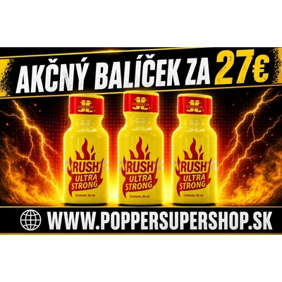 Poppers RUSH ULTRA STRONG balíček 3 x 30 ml
