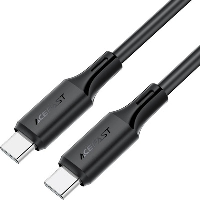 ACEFAST - Кабел за данни (C17-03) - Type-C към Type-C, бързо зареждане, 60W, 3A, устойчив на огъване, мек силикон, 1.2 м - черен