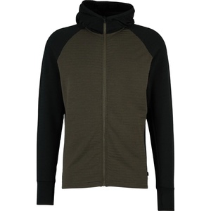 Stoic Мъжко вълнено яке Stoic MerinoFleece260 FlenSt. Zip Hoody Merino hoodie - Black / Dark Olive - размер XL (005-6570-0214)