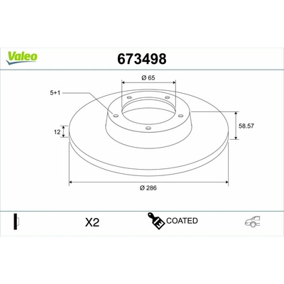Brzdový kotúč VALEO 673498