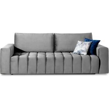 Eltap Светлосив кадифен разтегателен диван с място за съхранение 247 cm Lazaro - ELTAP (Laz_06)