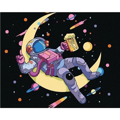 zuty ZutyMalování Podle čísel Astronaut A Pivo 80 x 100 Cm Plátno Rám