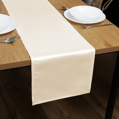 Biante Saténový behúň polyesterový Satén LUX-032 Krémový 20x120cm