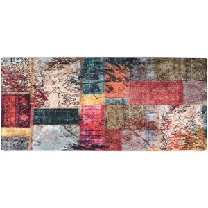  Килим, миещ се, пачуърк, 80x300 см, пъстър, противоплъзгащ