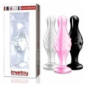  Luxury anal plug with glass tabs 3 colors